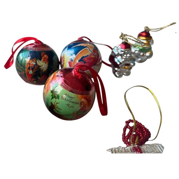 Crate & Barrel Beaded Ornaments + Vintage Glass & German Set Lot of 25 - Picture 2 of 8